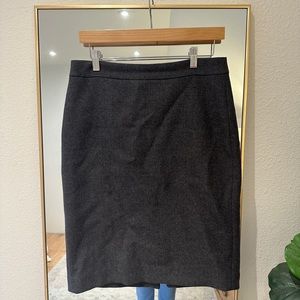 J. Crew Number 2 Pencil Skirt Charcoal Wool 6 Lined